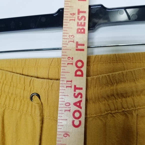 Jules and Leopold Yellow  Cropped Linen Blend Pull On Pants with Pockets sz L‎ - Picture 10 of 13